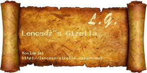 Lencsés Gizella névjegykártya