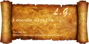 Lencsés Gizella névjegykártya